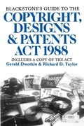 Cover: Blackstone's Guide to the Copyright, Designs and Patents Act 1988 - Blackstone Press Ltd