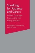 Cover: Speaking for Patients and Carers - Red Globe Press