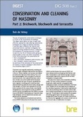 Cover: Conservation and Cleaning of Masonry: Brickwork, Blockwork and Terracotta Pt. 2 - IHS BRE Press