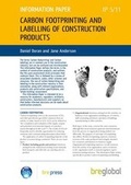 Cover: Carbon Footprinting and Labelling of Construction Products - IHS BRE Press