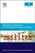 Cover: Managerial Judgement and Strategic Investment Decisions - Cima