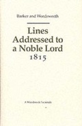 Cover: Lines Addressed to a Noble Lord 1815 - Woodstock Books