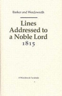 Enlarge image Cover: Lines Addressed to a Noble Lord 1815 - Woodstock Books
