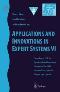 Enlarge image Cover: Applications and Innovations in Expert Systems VI - Springer