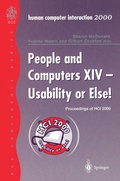 Cover: People and Computers XIV - Usability or Else! - Springer