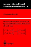 Cover: State-space Realisations of Linear 2-D Systems with Extensions to the General nD (n > 2) case - Springer