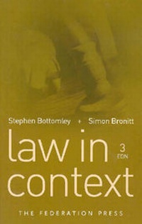 Enlarge image Cover: Law in Context - Federation Press