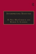 Cover: Interpreting Statutes - Dartmouth Publishing Co Ltd
