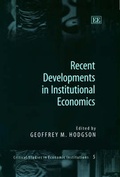 Cover: Recent Developments in Institutional Economics - Edward Elgar Publishing