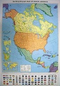Cover: The "Daily Telegraph" North America Political Wall Map - Roger Lascelles