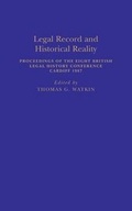 Cover: Legal Record and Historical Reality - Hambledon Continuum