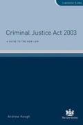 Cover: Criminal Justice Act 2003 - The Law Society