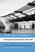 Cover: Social Policy Review: Developments and Debates: 2000-2001 No.13 - Policy Press