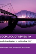 Cover: Social Policy Review 19 - Policy Press