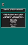 Cover: Managing Subsidiary Dynamics - Emerald Group Publishing Limited