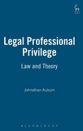 Cover: Legal Professional Privilege - Hart Publishing