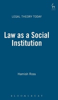 Cover: Law as a Social Institution - Hart Publishing