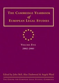 Cover: Cambridge Yearbook of European Legal Studies Vol 5, 2002-2003 - Hart Publishing