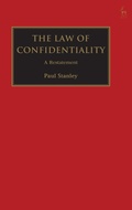 Cover: The Law of Confidentiality - Hart Publishing