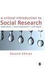 Cover: A Critical Introduction to Social Research - SAGE Publications Ltd