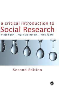 Enlarge image Cover: A Critical Introduction to Social Research - SAGE Publications Ltd