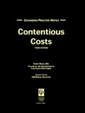 Cover: Practice Notes on Contentious Costs - Birkbeck Law Press