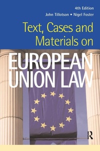 Abbildung von: Text, Cases and Materials on European Union Law - Routledge Cavendish