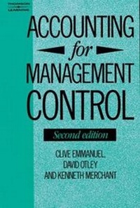 Enlarge image Cover: Accounting for Management Control - Cengage Learning EMEA