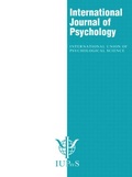 Bild: XXX International Congress of Psychology: Abstracts - Psychology Press Ltd