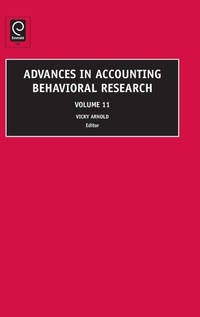 Enlarge image Cover: Advances in Accounting Behavioral Research - Emerald Group Publishing Limited