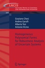 Cover: Homogeneous Polynomial Forms for Robustness Analysis of Uncertain Systems - Springer