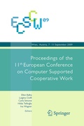 Cover: ECSCW 2009: Proceedings of the 11th European Conference on Computer Supported Cooperative Work, 7-11 September 2009, Vienna, Austria - Springer