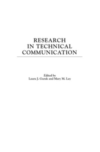 Enlarge image Cover: Research in Technical Communication - Praeger Publishers Inc