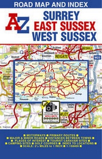 Abbildung von: Surrey, East and West Sussex Road Map - Geographers' A-Z Map Co Ltd
