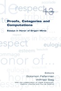 Cover: Proofs, Categories and Computations. Essays in Honor of Grigori Mints - College Publications