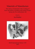 Cover: Materials of Manufacture - BAR Publishing