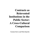Cover: Contracts as Reinvented Institutions in the Public Sector - Praeger Publishers Inc