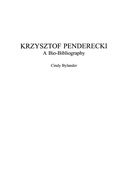 Cover: Krzysztof Penderecki - Praeger Publishers Inc