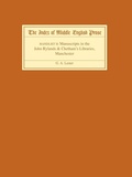 Cover: The Index of Middle English Prose Handlist II - D.S. Brewer