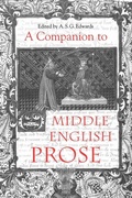 Cover: A Companion to Middle English Prose - D.S. Brewer