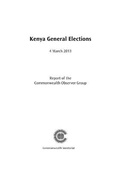 Cover: Kenya General Elections, 4 March 2013 - Commonwealth Secretariat