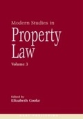 Cover: Modern Studies in Property Law - Volume 3 - Hart Publishing