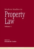 Cover: Modern Studies in Property Law - Volume 4 - Hart Publishing