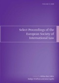 Cover: Select Proceedings of the European Society of International Law, Volume 2, 2008 - Hart Publishing