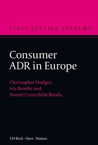 Abbildung von: Consumer ADR in Europe - Beck/Hart Publishing