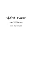 Cover: Albert Camus and the Literature of Revolt - Praeger Publishers Inc