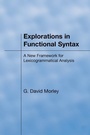 Cover: Explorations in Functional Syntax - Equinox Publishing Ltd