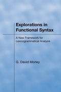 Cover: Explorations in Functional Syntax - Equinox Publishing Ltd