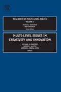 Cover: Multi Level Issues in Creativity and Innovation - Emerald Publishing Limited