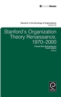 Cover: Stanford's Organization Theory Renaissance, 1970-2000 - Emerald Group Publishing Limited